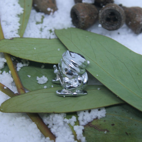 Sterling Silver Skiing Snowman European Charm