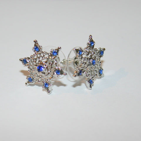 Blue Stud Lacy Snowflake - SE407 - pack of 5