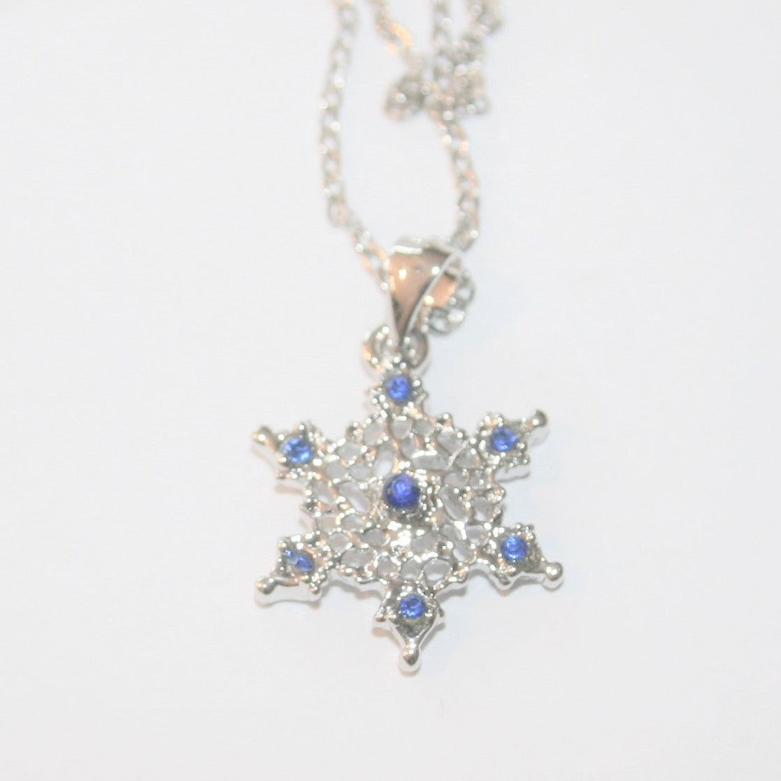 Blue Snowflake pendant  - SN410 - pack of 5