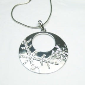 Silver Circle Snowflake Pendant - pack of 5 - SNS280