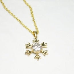 Snowflake pendant gold plated - SNY278 - pack of 5