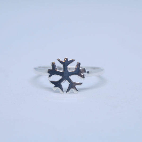 Tiny Sterling Silver Snowflake Ring - SXR427